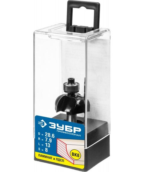 Принадлежности для фрезерных станков: Фреза кромочная калевочная Зубр №2 28.6x13мм радиус 7.9мм [28785-28.6] фотографии