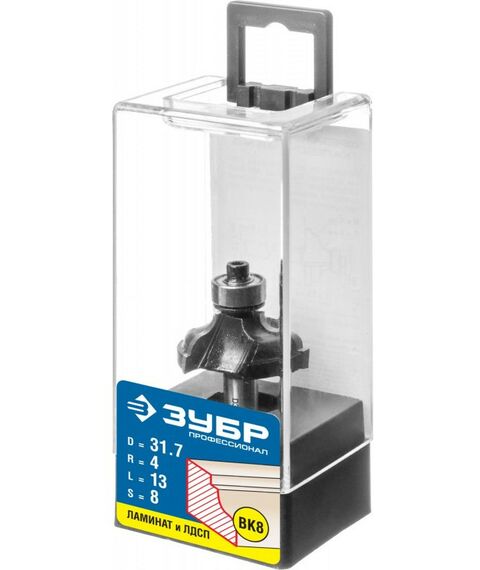 Принадлежности для фрезерных станков: Фреза кромочная калевочная Зубр №3 31.7x13мм радиус 4мм [28786-31.7] фотографии