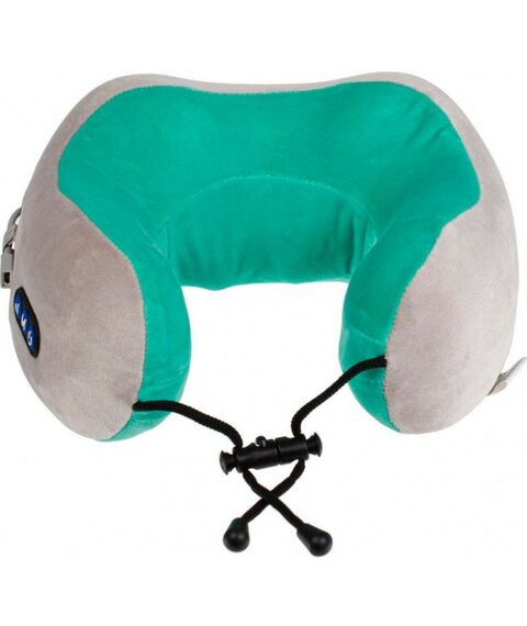 Массажеры: Дорожная подушка-подголовник Bradex KZ 0558 для шеи с завязками, серо-зелёная фотографии