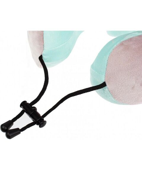 Массажеры: Дорожная подушка-подголовник Bradex KZ 0558 для шеи с завязками, серо-зелёная фотографии