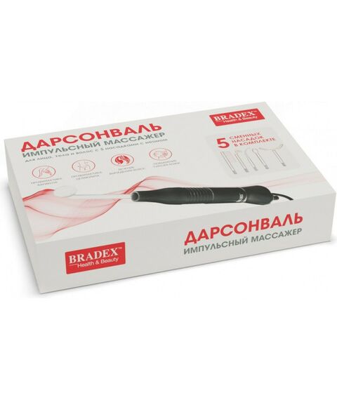 Уход за кожей: Дарсонваль Bradex KZ 1175 импульсный массажер для тела, лица и волос с 5 насадками с Неоном, черный фотографии