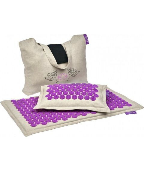 Массаж, спа, стоунтерапия: Набор акупунктурный Bradex Нирвана бежевый, лиловые шипы, премиум-серия [KZ 0713] фотографии