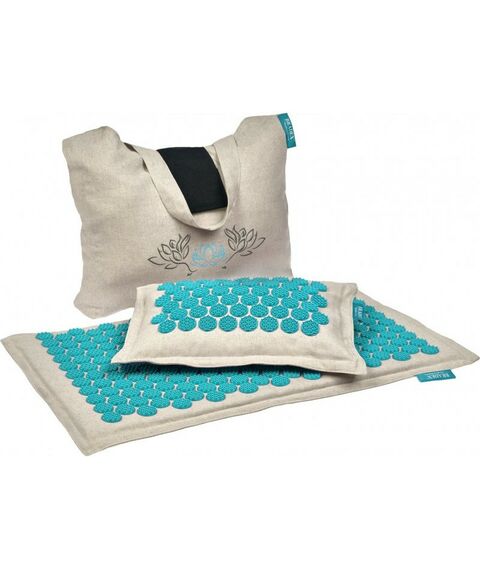 Массаж, спа, стоунтерапия: Набор акупунктурный Bradex Нирвана бежевый, бирюзовые шипы, премиум-серия [KZ 0712] фотографии