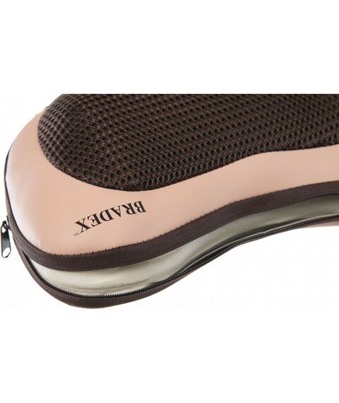 Массажеры: Массажная подушка с подогревом и разминающим массажем Bradex Шиацу бежевая [KZ 0573] фотографии