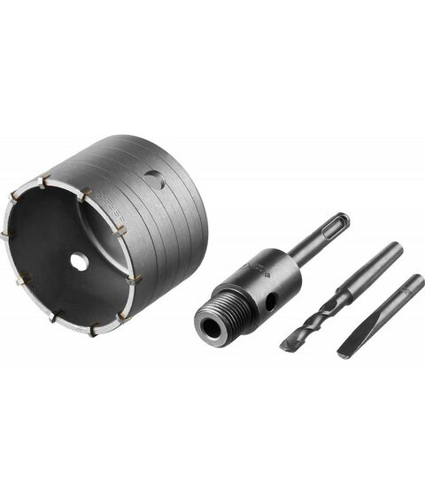 Буры, пики, коронки, сверла: Коронка по бетону с оснасткой Зубр 80 мм SDS-plus, 10T [2918-80_z01] фотографии