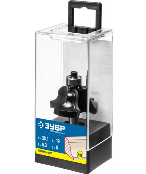 Принадлежности для фрезерных станков: Фреза кромочная калевочная Зубр №4 38.1x19мм радиус 6.3мм [28787-38.1] фотографии