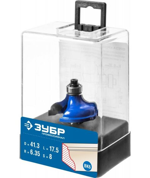 Принадлежности для фрезерных станков: Фреза кромочная калевочная Зубр №5 41.3x18мм радиус 6.3мм [28706-41.3] фотографии