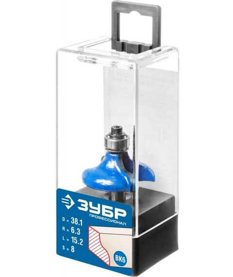 Принадлежности для фрезерных станков: Фреза кромочная калевочная Зубр №8 38.1x15мм радиус 6.3мм [28710-38.1] фотографии