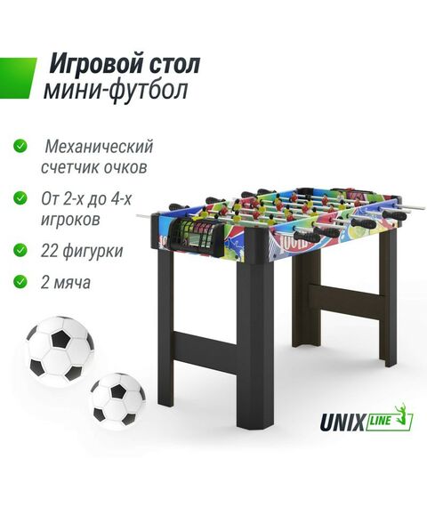 Настольный футбол: Игровой стол UNIX line Мини Футбол - Кикер 101х42 cм фотографии