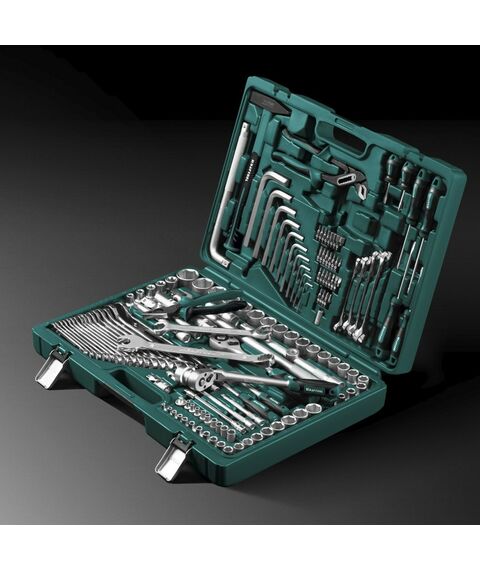 Наборы инструментов и ключи: Универсальный набор инструмента KRAFTOOL EXTREM-142 142 предмета, 1/2"+3/8"+1/4" [27889-H142] фотографии