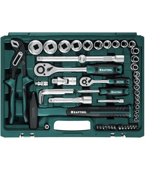 Наборы инструментов и ключи: Универсальный набор инструмента KRAFTOOL EXTREM-76 76 предметов, 1/2"+3/8"+1/4" [27889-H76] фотографии