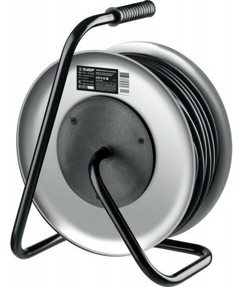 Удлинители электрические: Силовой удлинитель на стальной катушке Зубр Профессионал КГ-325 КГ, 3 x 2.5 мм2, 50 м, 4000 Вт, IP44 [55079-50] фотографии