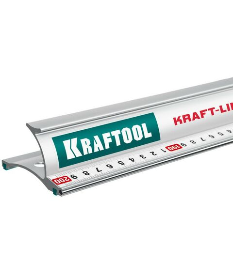 Рейки, линейки, прочие приспособления: Усиленная алюминиевая линейка со стальной направляющей KRAFTOOL KRAFT-LINE 2.0 м [34275-200] фотографии