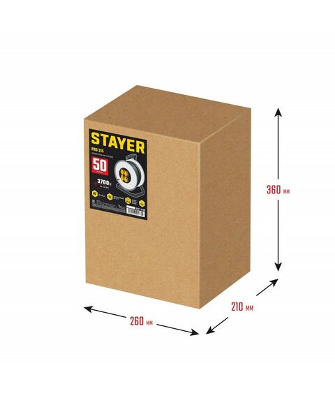 Удлинители электрические: Силовой удлинитель на стальной катушке STAYER PRO-315 КГ, 3 x 1.5 мм2, 50 м, 3700 Вт, IP44 [55077-50_z01] фотографии