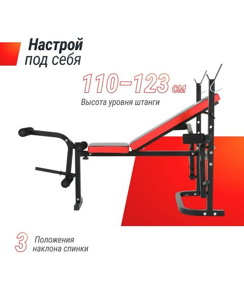 Скамьи и стойки под штангу: Скамья силовая со стойками UNIXFIT BENCH 120M фотографии