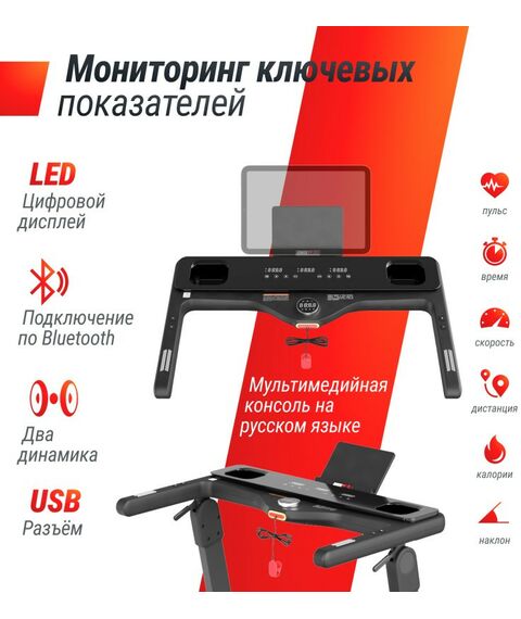 Беговые дорожки: Беговая дорожка UNIXFIT Hi-tech F3 PLUS Space Grey фотографии