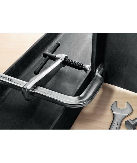 Тиски, струбцины, наковальни, верстаки: Цельнокованая струбцина Зубр Профессионал КС-500/120 F, 500 х 120 мм [32157-120-500] фотографии