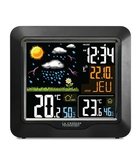 Гигрометры, метеостанции: Домашняя погодная станция с цветным экраном LaCrosse WS6820 цвет черный фотографии