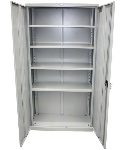 Сейфы и металлические шкафы: Шкаф металлический офисный Brabix MK 18/91/37 1830х915х370 мм, 45 кг, 4 полки, разборный [S204BR180102] фотографии