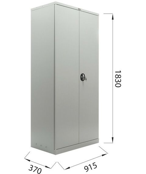 Сейфы и металлические шкафы: Шкаф металлический офисный Brabix MK 18/91/37 1830х915х370 мм, 45 кг, 4 полки, разборный [S204BR180102] фотографии