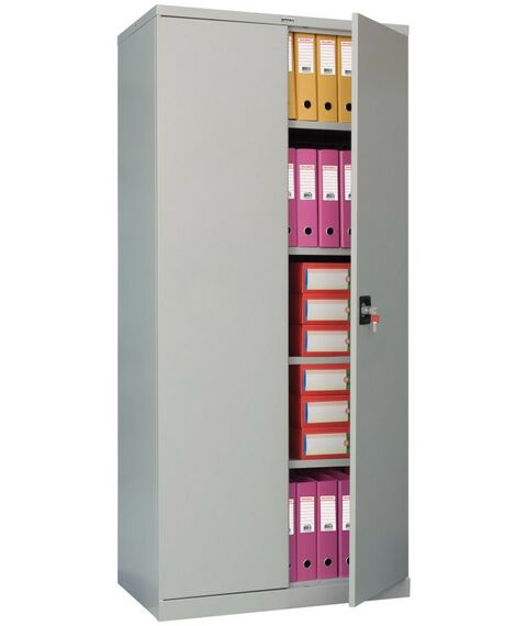 Сейфы и металлические шкафы: Шкаф металлический офисный Brabix MK 18/91/37 1830х915х370 мм, 45 кг, 4 полки, разборный [S204BR180102] фотографии