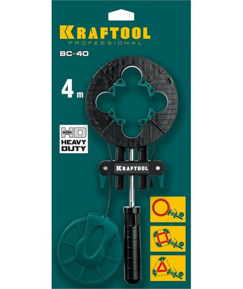Тиски, струбцины, наковальни, верстаки: Ременная струбцина KRAFTOOL BC-40 4 м [32207-1] фотографии
