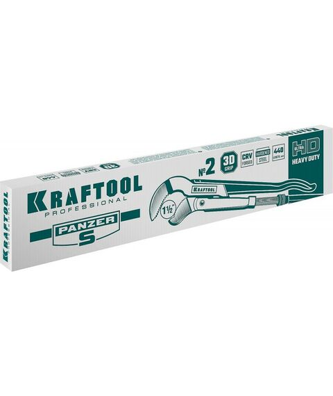 Столярно-слесарный инструмент: Трубный ключ с изогнутыми губками KRAFTOOL PANZER-S, №2, 1.5" 440 мм [2733-15] фотографии