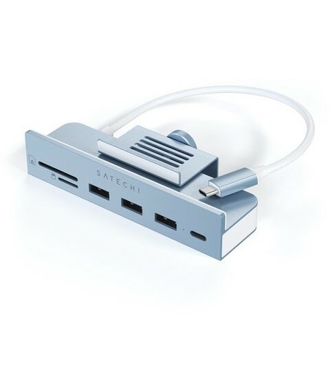 USB концентраторы (USB hub): USB-C-концентратор Satechi Aluminum USB-C Clamp Hub для 24" iMac, цвет синий [ST-UCICHB] фотографии