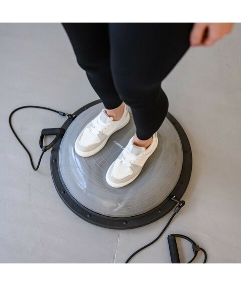 Фитнес оборудование: Полусфера балансировочная UNIX Fit Bosu с эспандерами, 58 см фотографии