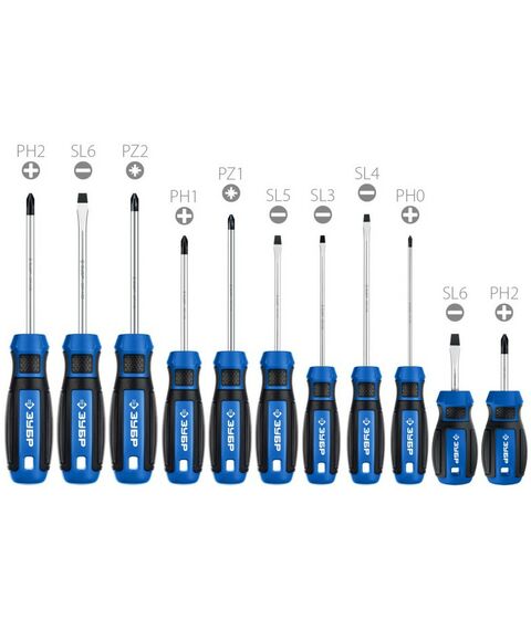 Отвертки: Набор отверток Зубр Профессионал 11 предметов [25241] фотографии