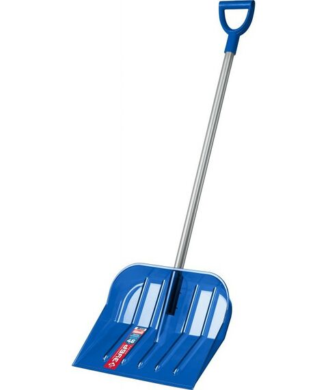 Лопаты: Снеговая лопата Зубр Профессионал АНГАРА ковш 46 см морозостойкий поликарбонат, ударопрочная, легкий черенок из алюминия, V-ручка [39981] фотографии