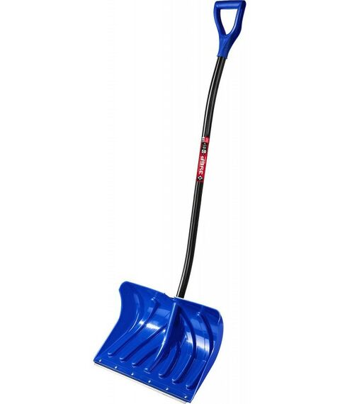 Лопаты: Снеговая лопата Зубр Профессионал СИБИРЬ 500 мм пластиковая, со стальной планкой, эргономичный алюминиевый черенок, V-ручка [39925] фотографии