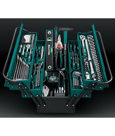 Наборы инструментов и ключи: Универсальный набор инструмента KRAFTOOL GRAND-152 152 предмета, 1/2"+1/4" [27978-H152] фотографии