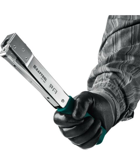 Степлеры: Высокоскоростной стальной скобозабиватель KRAFTOOL HAMMER TACKER тип 53 (A/10/JT21) 23GA (6 - 10 мм) [3153] фотографии