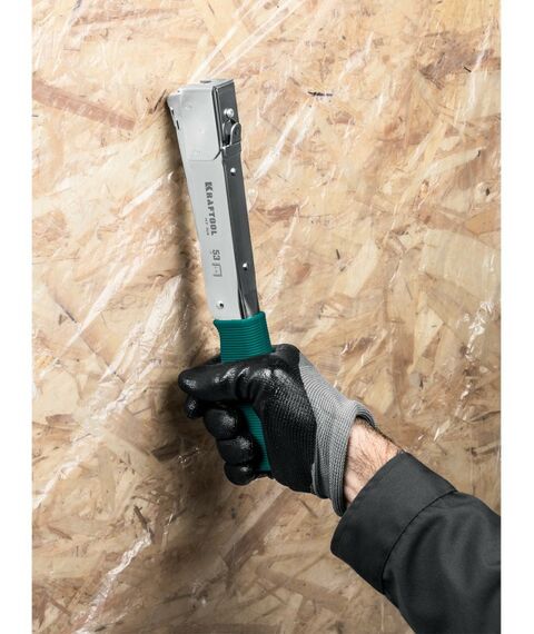 Степлеры: Высокоскоростной стальной скобозабиватель KRAFTOOL HAMMER TACKER тип 53 (A/10/JT21) 23GA (6 - 10 мм) [3153] фотографии