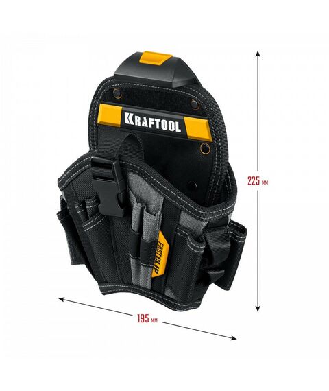 Ящики и сумки для инструмента: Кобура для шуруповерта KRAFTOOL KH-17 большая, с быстросъёмным креплением, FastClip, 17 карманов и петель [38768] фотографии