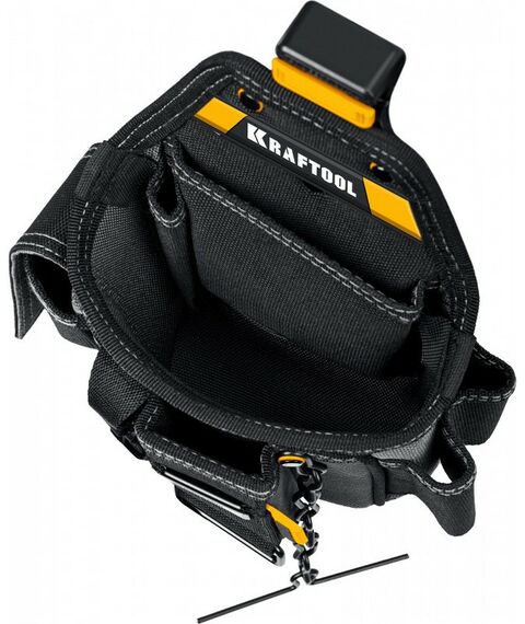 Ящики и сумки для инструмента: Поясная сумка KRAFTOOL KP-13E с быстросъёмным креплением FastClip, 13 карманов и петель, 280 х 200 мм [38772] фотографии
