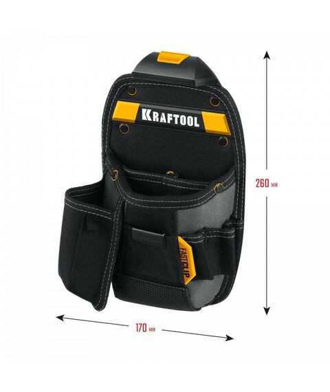 Ящики и сумки для инструмента: Поясная сумка KRAFTOOL KP-8 с быстросъёмным креплением FastClip, 8 карманов и петель, 170 х 260 мм [38776] фотографии