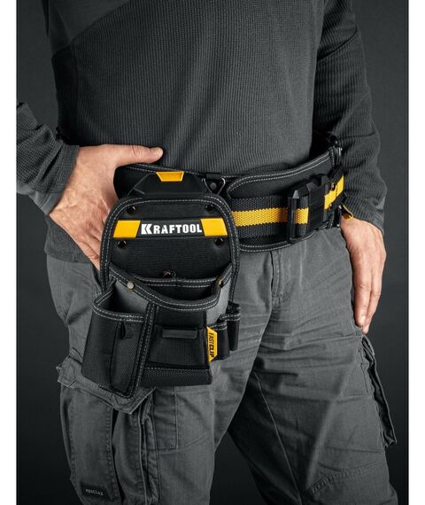 Ящики и сумки для инструмента: Поясная сумка KRAFTOOL KP-8 с быстросъёмным креплением FastClip, 8 карманов и петель, 170 х 260 мм [38776] фотографии