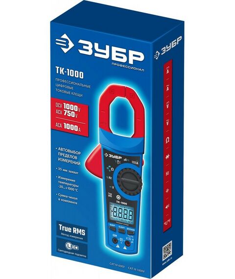 Измерительные клещи: Цифровые токовые клещи Зубр ТК-1000 [59824] фотографии