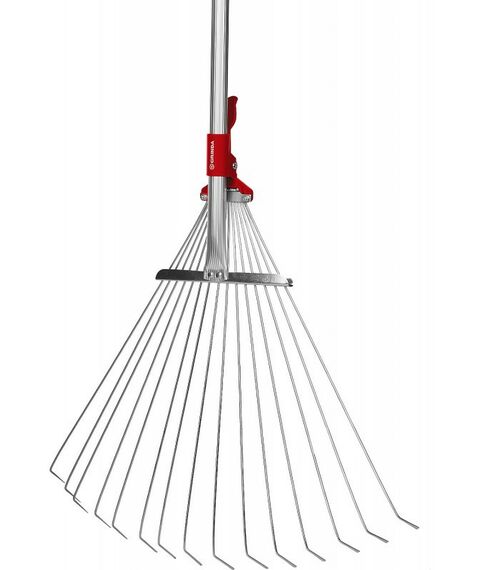 Грабли: Регулируемые веерные грабли GRINDA GХ-30 длина 1240 мм, ширина 170 - 450 мм, стальные проволочные, алюминиевый черенок [8-421867] фотографии