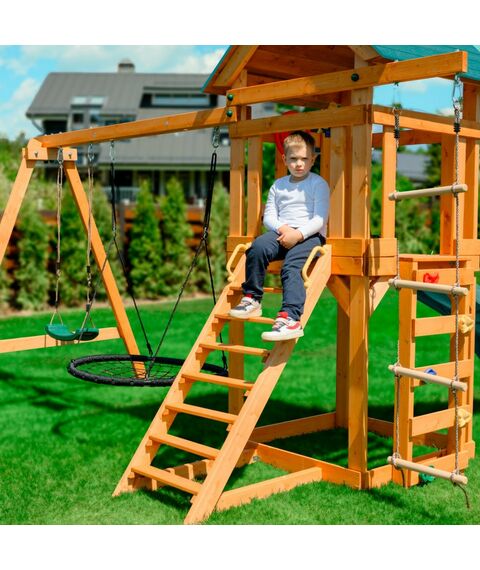 Детские спортивные комплексы: Детский игровой комплекс UNIX Kids 6 в 1 Dark Green фотографии