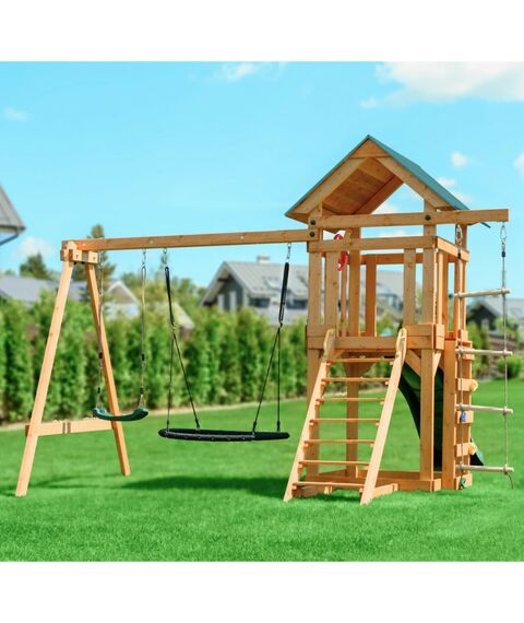 Детские спортивные комплексы: Детский игровой комплекс UNIX Kids 6 в 1 Dark Green фотографии