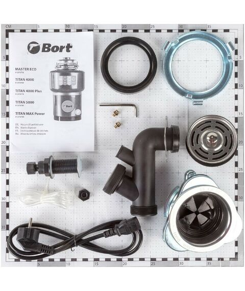 Прочая встраиваемая техника: Измельчитель пищевых отходов Bort TITAN 5000 560 Вт, 3 ступени, 5.2 кг/мин, 90 мм, чёрный фотографии