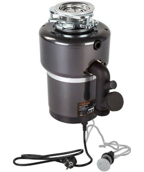 Прочая встраиваемая техника: Измельчитель пищевых отходов Bort TITAN 5000 560 Вт, 3 ступени, 5.2 кг/мин, 90 мм, чёрный фотографии