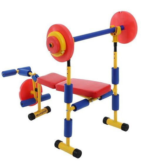 Детские тренажеры: Детская скамья для жима со штангой ONLYTOP 537822 фотографии
