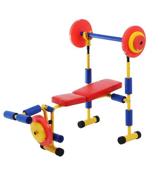 Детские тренажеры: Детская скамья для жима со штангой ONLYTOP 537822 фотографии