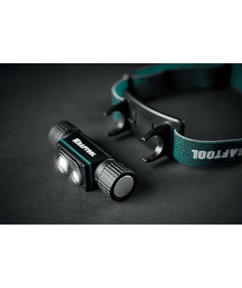 Аккумуляторный налобный/ручной фонарь KRAFTOOL KH-7 1000 лм, 4 режима, 3в1, 2200мАч 56450 фотографии