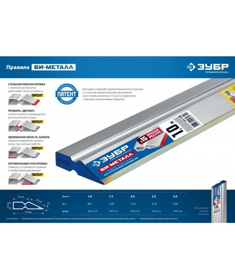 Правило Зубр БИ-Металл 1.5 м [1072-1.5_z02] фотографии