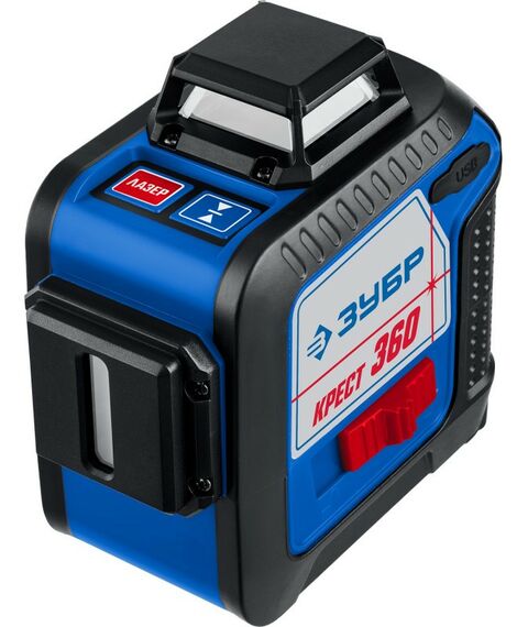 Лазерный нивелир Зубр Профессионал Крест 360 №2, 20 - 70 м [34906-2] фотографии